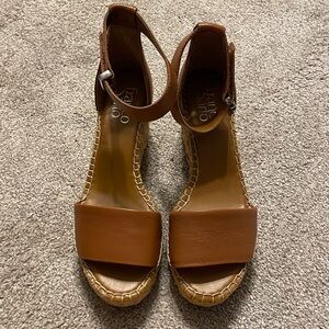 Franco Sarto wedge sandals size 6.5 leather upper. NWOT Velcro adjustable ankle.